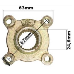 Hub sprocket mounting rear axle atv 110 quad