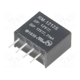 1 pcs x RECOM - RM-1212S - Converter: DC/DC, 0.25W, Uin: 10.8÷13.2V, Uout: 12VDC, Iout: 21mA