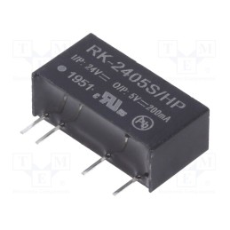 1 pcs x RECOM - RK-2405S/HP - Converter: DC/DC, 1W, Uin: 21.6÷26.4V, Uout: 5VDC, Iout: 200mA, SIP7