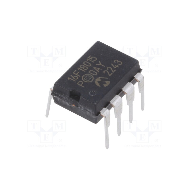 1 pcs x MICROCHIP TECHNOLOGY - PIC16F18015-I/P - IC: PIC microcontroller, 14kB, ADC,DAC,EUSART,I2C / SPI, THT