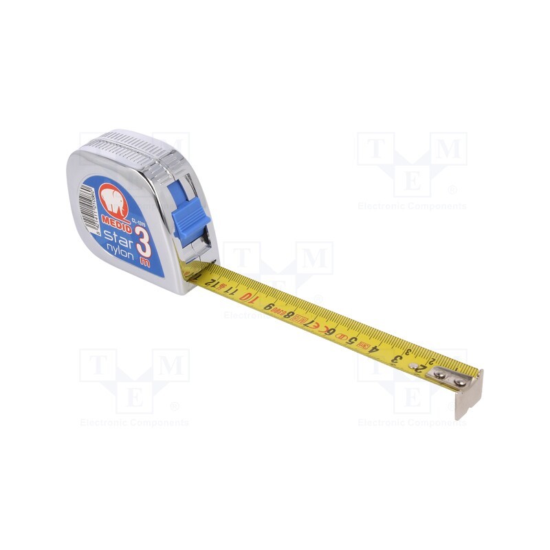 1 pcs x MEDID - CL-1319 - Measuring tape, L: 3m, Width: 19mm, Enclos.mat: ABS, measure