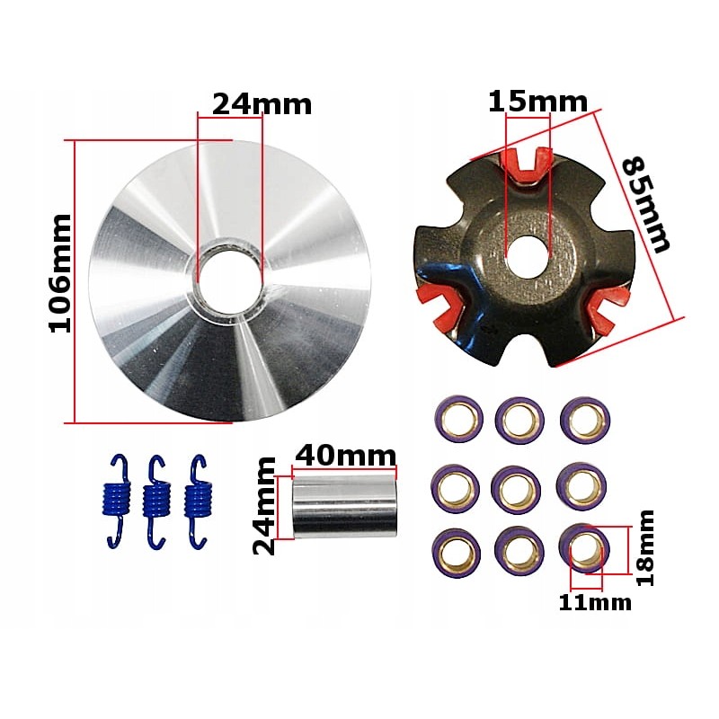 Variator gy6150 atv150 tuning new 12 grams