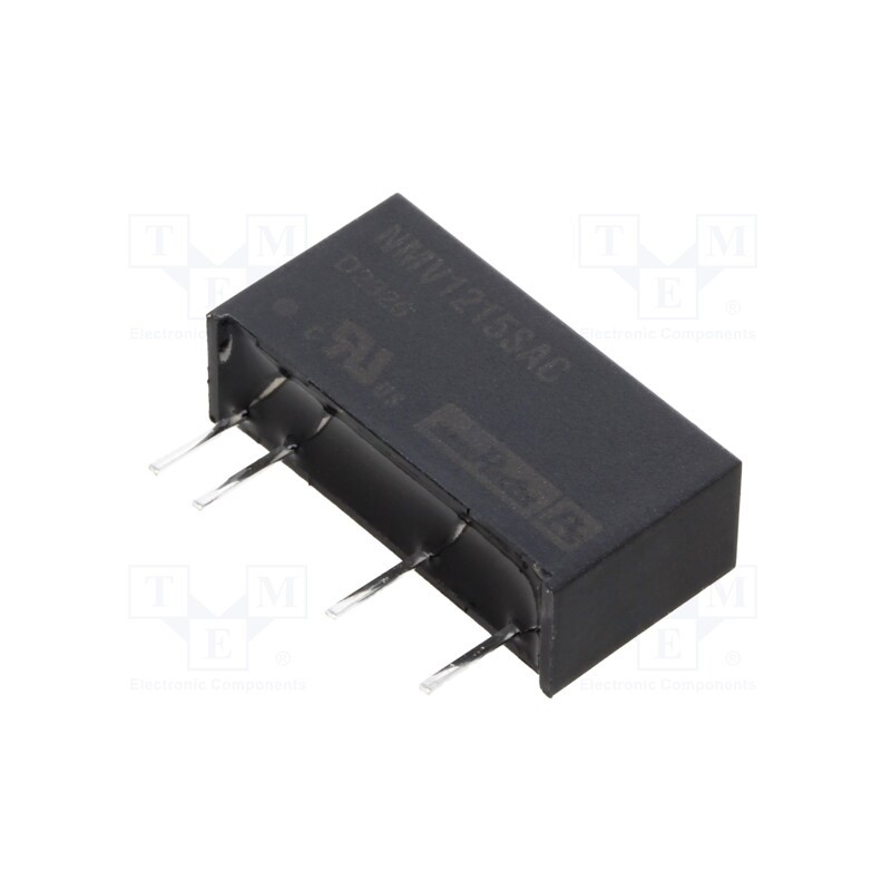 1 pcs x Murata Power Solutions - NMV1215SAC - Converter: DC/DC, 1W, Uin: 10.8÷13.2V, Uout: 15VDC, Iout: 67mA, SIP