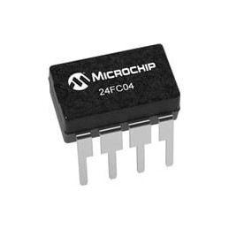 1 pcs : 24FC04H-E/P - EEPROM 4Kb I2C EEPROM, 1MHz 1.7-5.5V, 8-PDIP, EXT W/HALF ARRAY WP