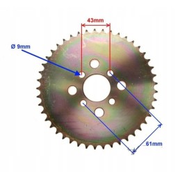 Rear sprocket 45z 428 atv 250 bashan