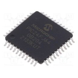 1 pcs x MICROCHIP TECHNOLOGY - PIC24FJ64GB204-I/PT - IC: PIC microcontroller, 64kB, 32MHz, SMD, TQFP44, PIC24, 8kBSRAM