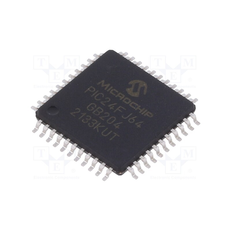 1 pcs x MICROCHIP TECHNOLOGY - PIC24FJ64GB204-I/PT - IC: PIC microcontroller, 64kB, 32MHz, SMD, TQFP44, PIC24, 8kBSRAM