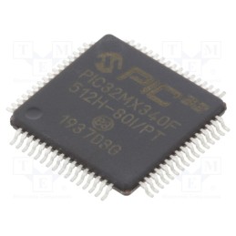 1 pcs x MICROCHIP TECHNOLOGY - PIC32MX340F512H-80I/PT - IC: PIC microcontroller, 512kB, 2.3÷3.6VDC, SMD, TQFP64, PIC32