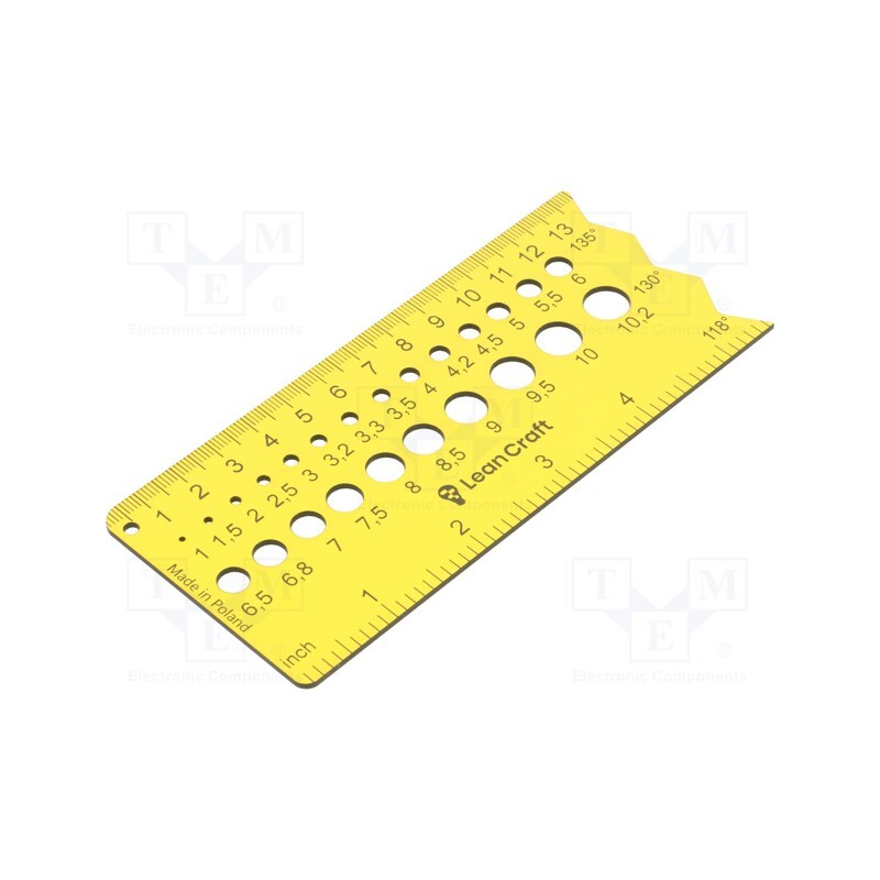 1 pcs x LeanCraft - SPR-DUZY-Y - Size gauge, drill bits,screws, yellow