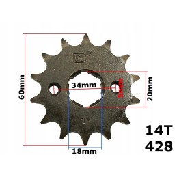 Front sprocket CG 150 CG 200 428 14 teeth