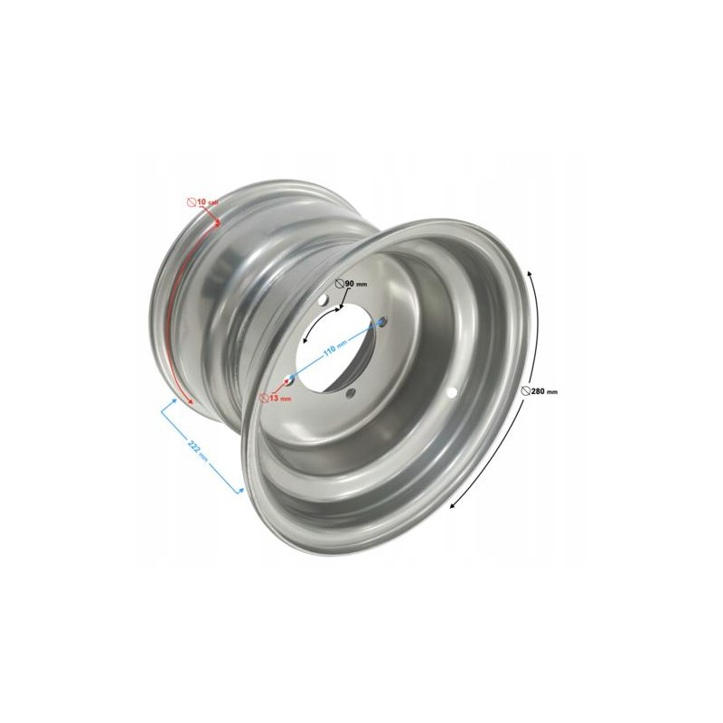 Front rim 8x5 5 three holes atv