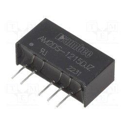 1 pcs x AIMTEC - AM2DS-1215DJZ - Converter: DC/DC, 2W, Uin: 10.8÷13.2V, Uout: 15VDC, Uout2: -15VDC