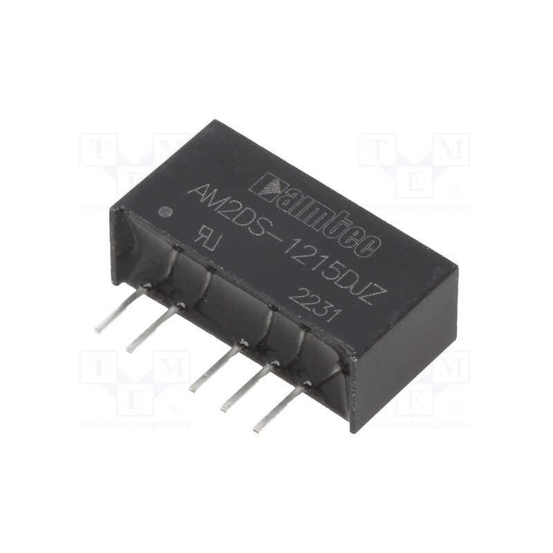 1 pcs x AIMTEC - AM2DS-1215DJZ - Converter: DC/DC, 2W, Uin: 10.8÷13.2V, Uout: 15VDC, Uout2: -15VDC