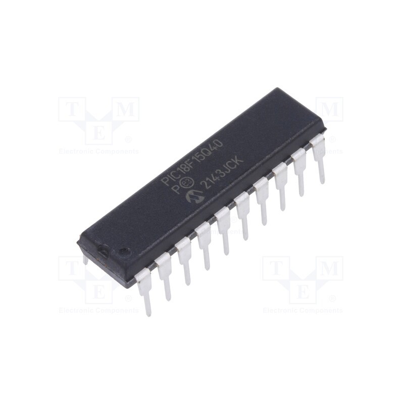 1 pcs x MICROCHIP TECHNOLOGY - PIC18F15Q40-I/P - IC: PIC microcontroller, 32kB, 64MHz, I2C,SPI x2,UART, 1.8÷5.5VDC