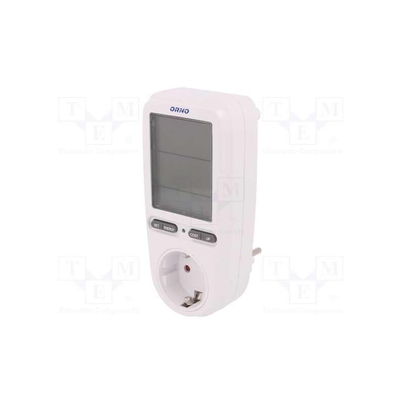 1 pcs x ORNO - OR-WAT-435-SCHUKO - Controller, IP20, 16A, 0÷50°C, 150÷276VAC 45÷65Hz, Display: LCD