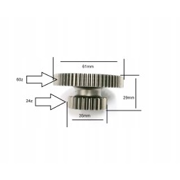 Starter double wheel large 24z 60z cb250 169fm