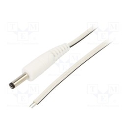 1 pcs x WEST POL - P40-TT-T035-050WH - Cable, 2x0.35mm2, wires,DC 4,0/1,7 plug, straight, white, 0.5m