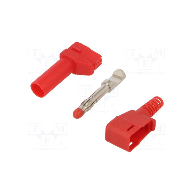 1 pcs x STu00c4UBLI - 22.2667-22 - Plug, 4mm banana, 32A, red, insulated,angled, nickel plated