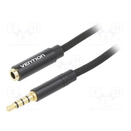 1 pcs x VENTION - BHBBH - Cable, Jack 3.5mm 4pin socket,Jack 3,5mm 4pin plug, 2m, black
