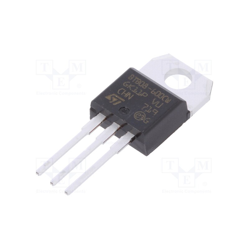 1 pcs x STMicroelectronics - BTB08-600CWRG - Triac, 600V, 8A, TO220AB, Igt: 35mA