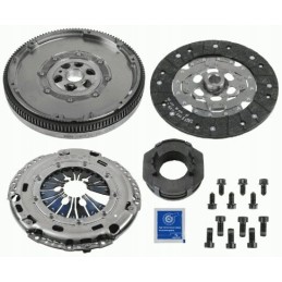 Clutch set with dual mass flywheel with bearing