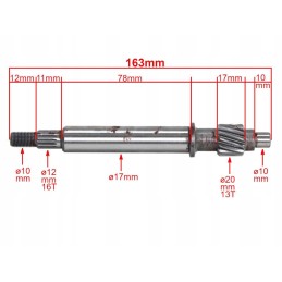 Gy6 scooter clutch shaft