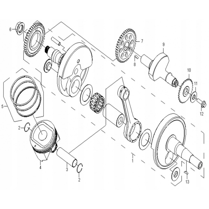 Crankshaft cfmoto 500 x5 0180 041000 cf188 041000