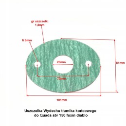 Muffler exhaust gasket atv 150 fuxin diablo