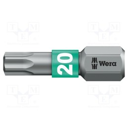 1 pcs x WERA - 5066124001 - Screwdriver bit, Torx®, TX20, Overall len: 25mm, BiTorsion