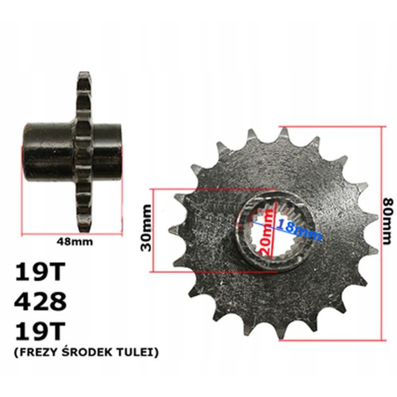 Front sprocket for ATV 150 19z quad with bush