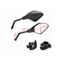 Set of black mirrors with M10 handlebar mounts