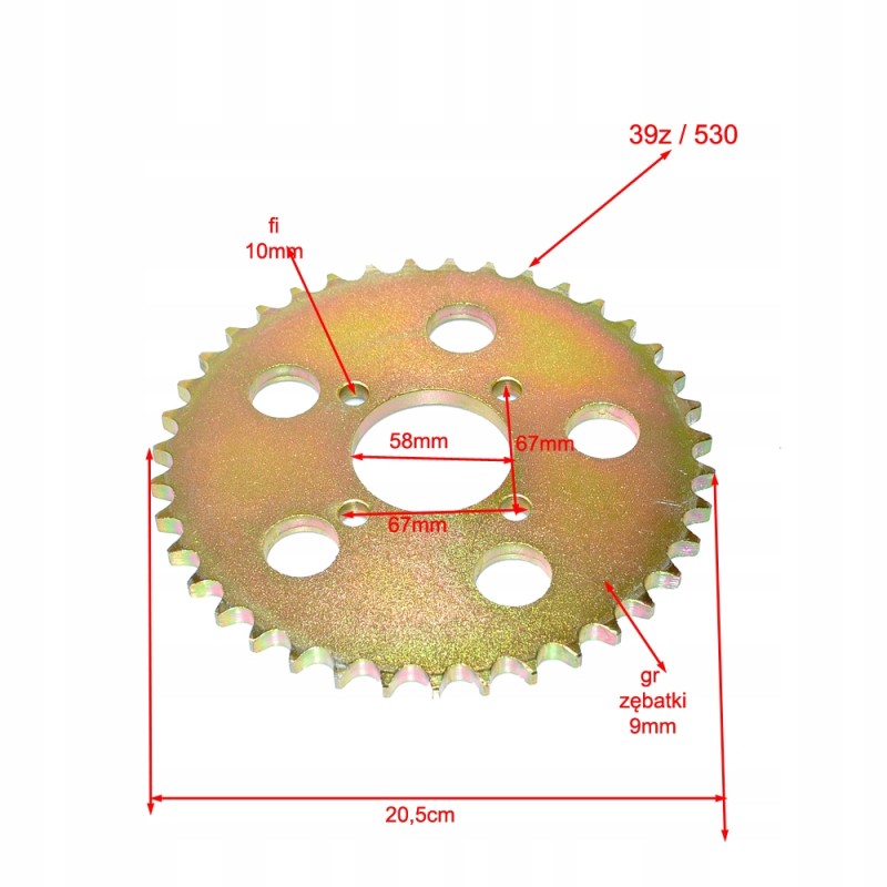 Sprocket 39z 530 rear fuxin buggy 150cc