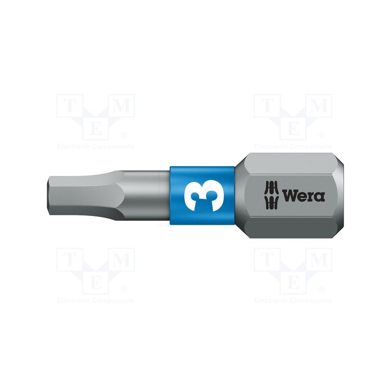 1 pcs x WERA - 5056683001 - Screwdriver bit, hex key, HEX 3mm, Overall len: 25mm, BiTorsion