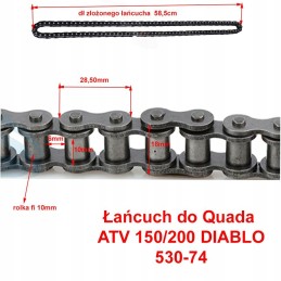 Factory 530 74 chain for the ATV 150 200 Diablo quad