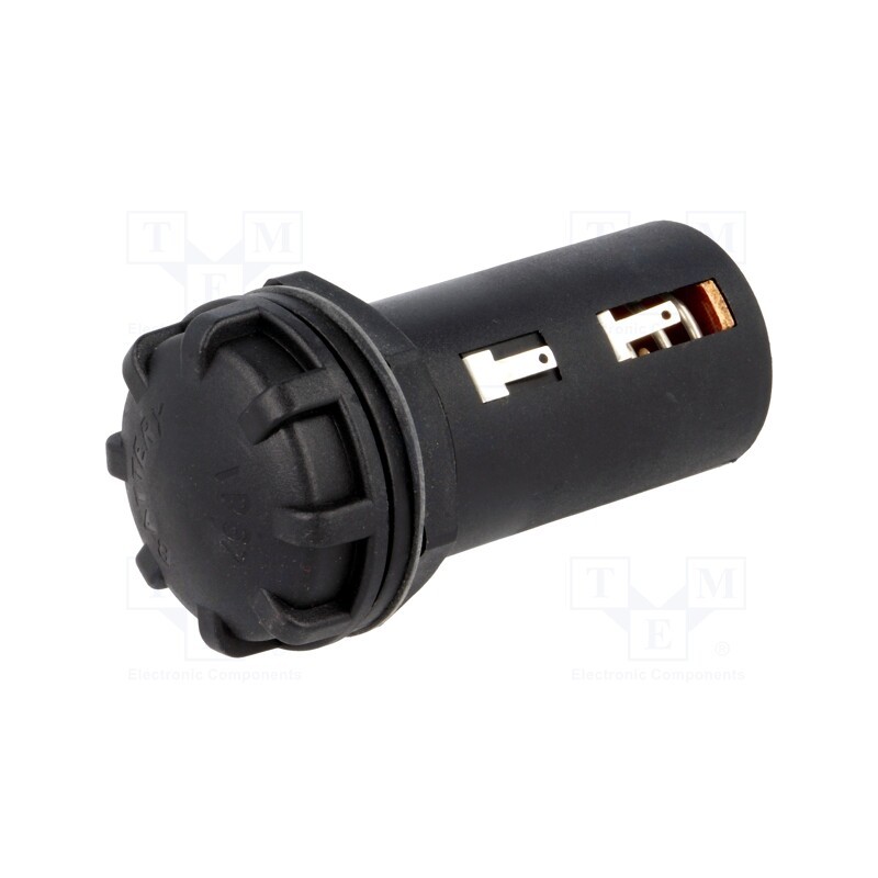 1 pcs x BULGIN - BXS001/1 - Holder, C,R14, Batt.no: 1, soldering lugs, black, UL94V-0, -30÷70°C