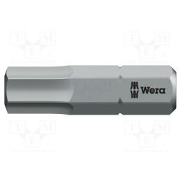 1 pcs x WERA - 5056687001 - Screwdriver bit, hex key, HEX 6mm, Overall len: 25mm, BiTorsion