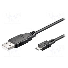 1 pcs x Goobay - 93181 - Cable, USB 2.0, USB A plug,USB B micro plug, 1.8m, black, Core: Cu