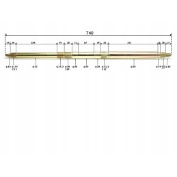 Rear axle 74cm quad atv 110 125cc new