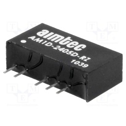 1 pcs x AIMTEC - AM1D-2405D-RZ - Converter: DC/DC, 1W, Uin: 21.6÷26.4V, Uout: 5VDC, Uout2: -5VDC, SIP7