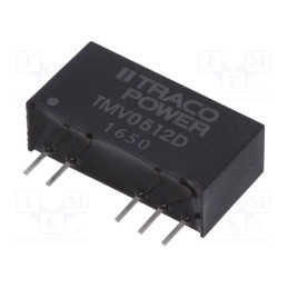 1 pcs x TRACO POWER - TMV 0512D - Converter: DC/DC, 1W, Uin: 4.5÷5.5V, Uout: 12VDC, Uout2: -12VDC, SIP7