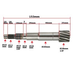 Clutch shaft atv 150 gy fuxin diablo main