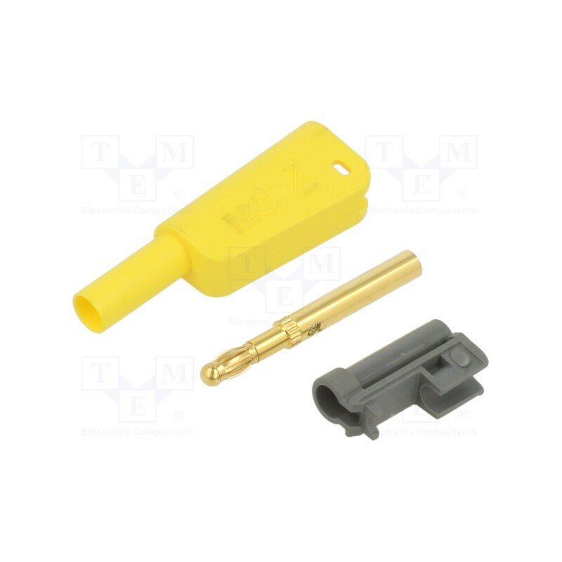 1 pcs x STu00c4UBLI - 66.2021-24 - 4mm banana, 19A, 1kV, yellow, insulated,with 4mm axial socket