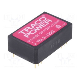 1 pcs x TRACO POWER - TEL 3-1222 - Converter: DC/DC, 3W, Uin: 9÷18V, Uout: 12VDC, Uout2: -12VDC, DIP24