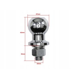 Ball trailer hitch for quad external thread hb