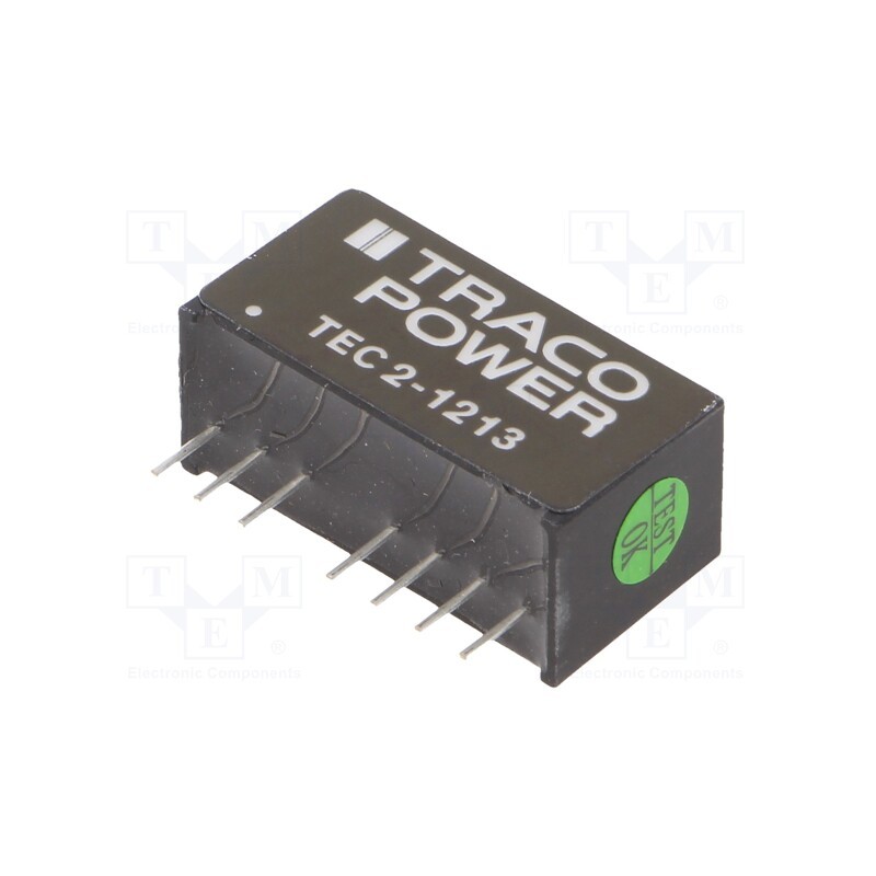 1 pcs x TRACO POWER - TEC 2-1213 - Converter: DC/DC, 2W, Uin: 9÷18V, Uout: 15VDC, Iout: 134mA, SIP8