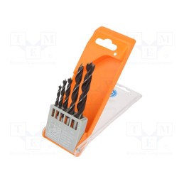 1 set x PG PROFESSIONAL - 15.606 - Drill set, for wood, box, wood, 4mm,5mm,6mm,8mm,10mm, 5pcs.