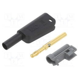 1 pcs x STu00c4UBLI - 66.2025-21 - 4mm banana, 32A, 1kV, black, insulated,with 4mm axial socket