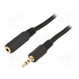 1 pcs x GEMBIRD - CCA-421S-5M - Cable, Jack 3.5mm 3pin socket,Jack 3.5mm 3pin plug, 5m, black
