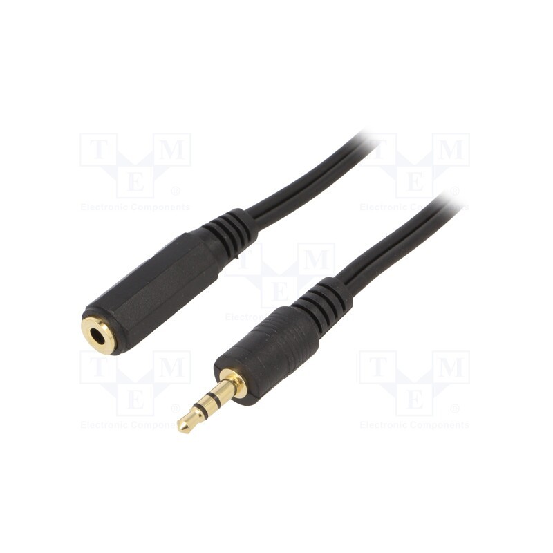 1 pcs x GEMBIRD - CCA-421S-5M - Cable, Jack 3.5mm 3pin socket,Jack 3.5mm 3pin plug, 5m, black