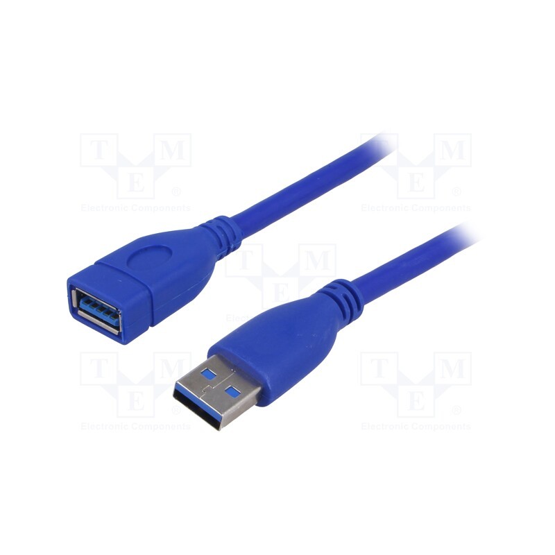 1 pcs x AKYGA - AK-USB-10 - Cable, USB 3.0, USB A socket,USB A plug, nickel plated, 1.8m